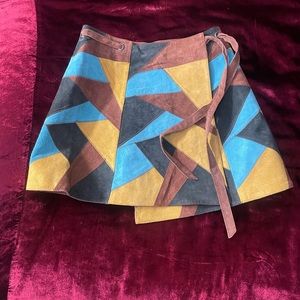 Leather patch work asos skirt